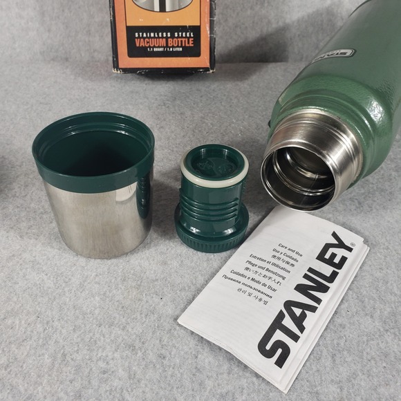 Stanley Classic Green Stainless Steel Vacuum Bottle 1.1 Quart 1 Lt Thermos Cup - Picture 9 of 15